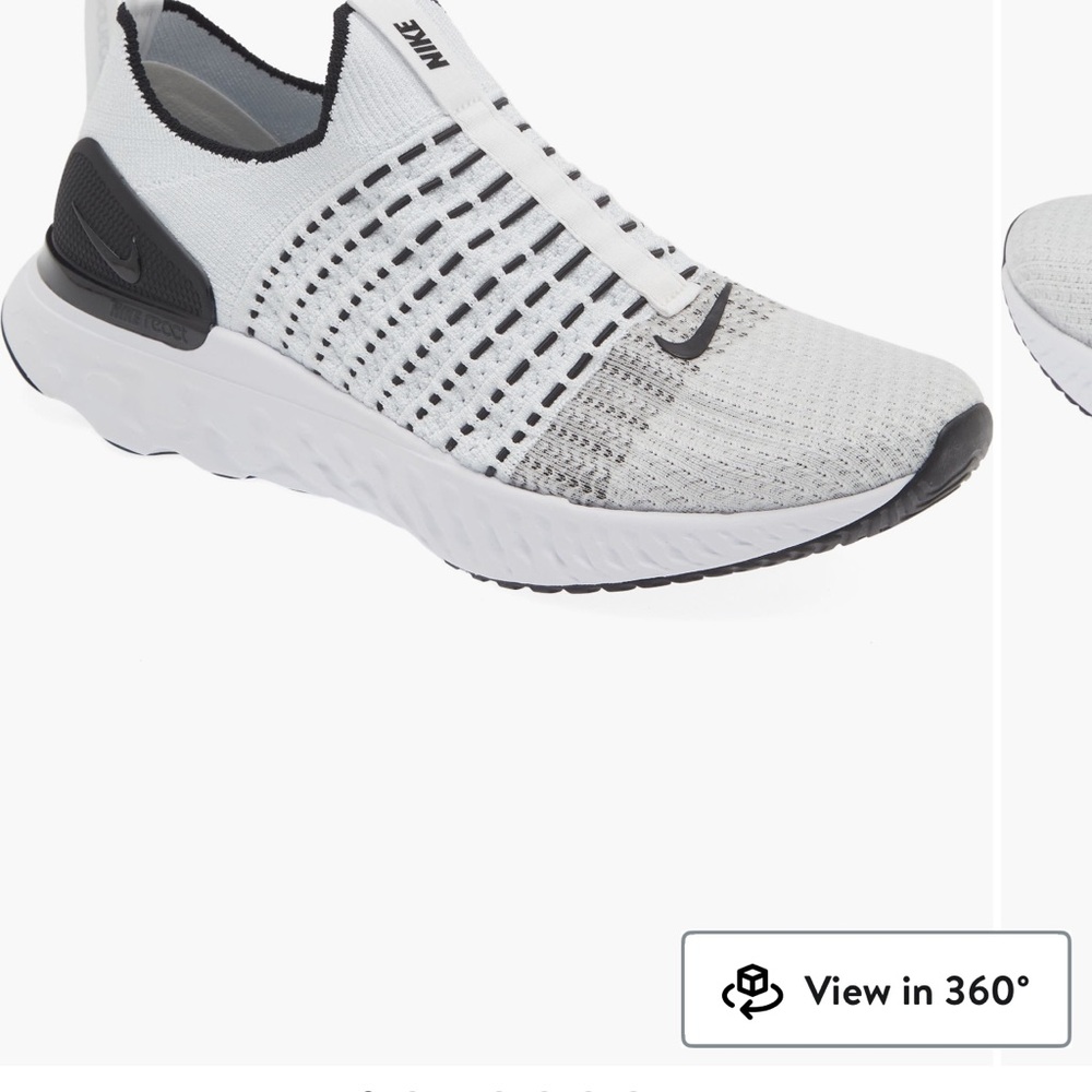 Nike React Phantom Run Flyknit 2 Running Shoes - White and Black
